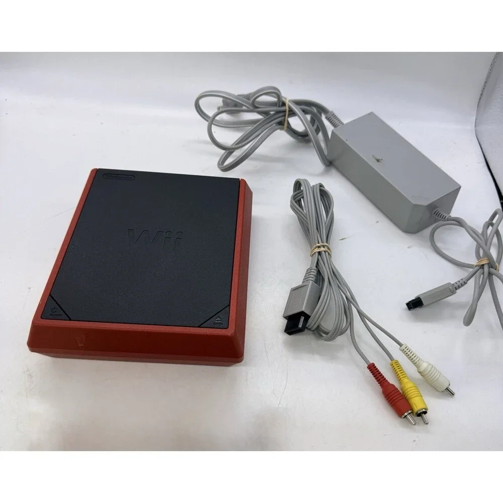 2006 Nintendo Wii Mini Red Console w/ Power Supply & TV Cables : WORKS